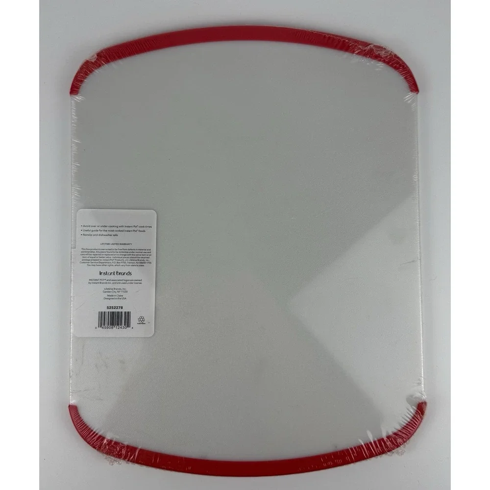 Instant Pot Cook Times Cutting Board 11x14 Non-Slip Dishwasher Safe Red New